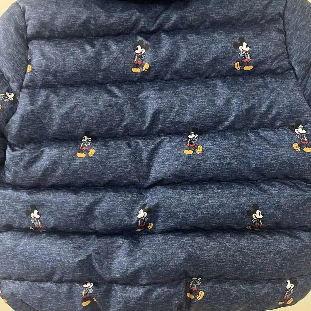 babyGap x Disney Baby Mickey Mouse Down Puffer Jacket Blue Boys Size 6-12 Months